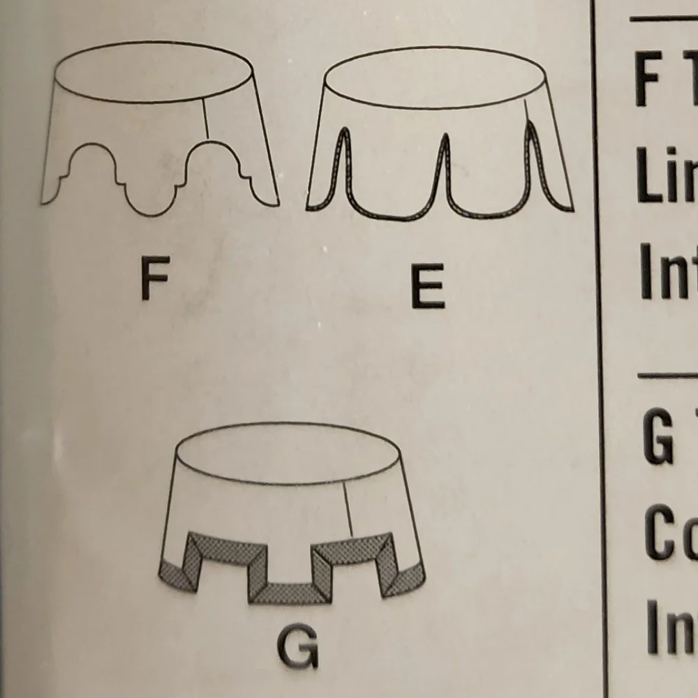 Table coverings sewing pattern Simplicity #4096, Christopher Lowell collection